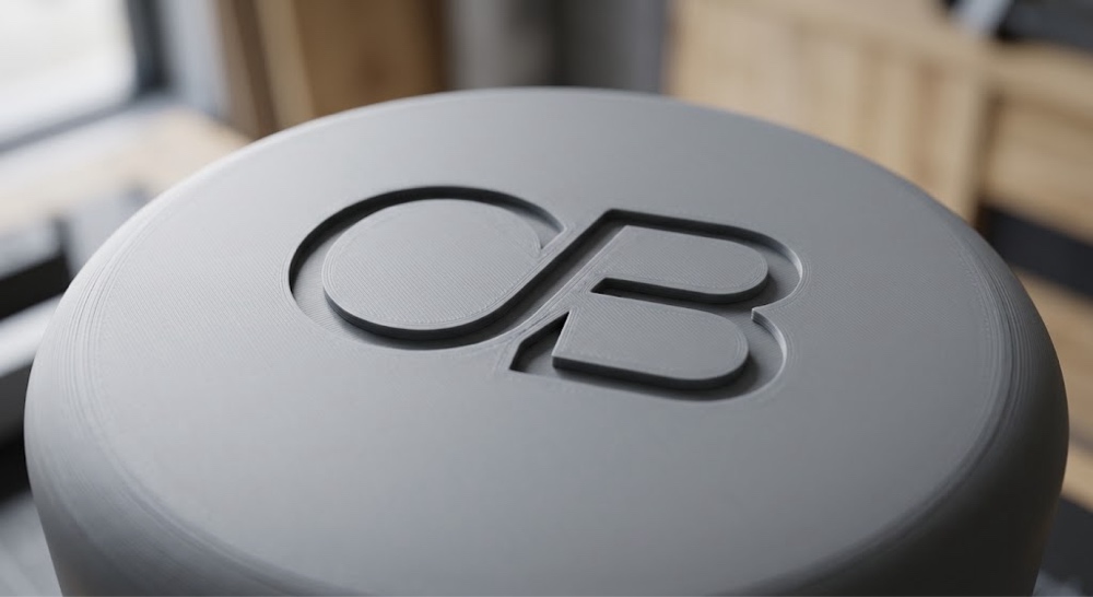 3D-printad logotyp och embossing